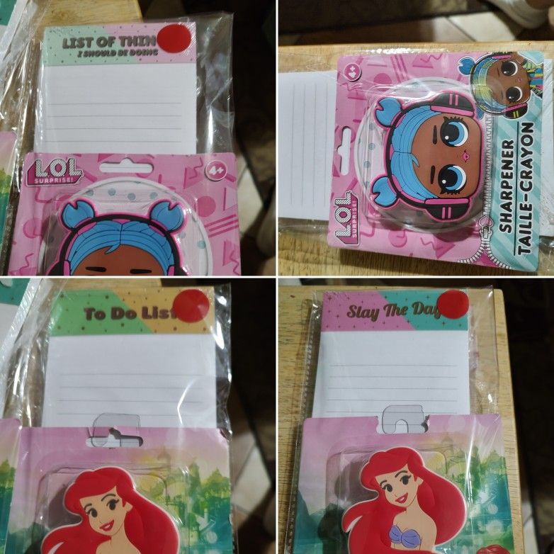 Stationary Set One Magnetic Notepad One Pencil Sharpener $2