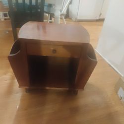 End Table With Magazine Holders And Drawer