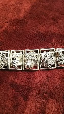 Silver Stretch Christmas Bracelet