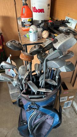 Assortment of golf clubs