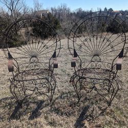 Vintage Wrought Iron Peacock Chairs 