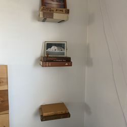Floating Book Shelves with Books 