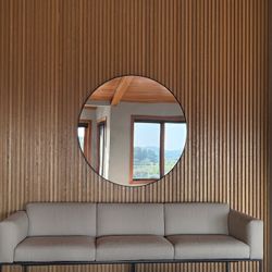 Modern Round Wall Mirror – 43” Diameter – Minimal Design