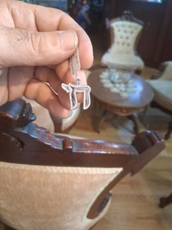 14k White Gold Chai With 0.30ct Diamonds Natural Diamonds