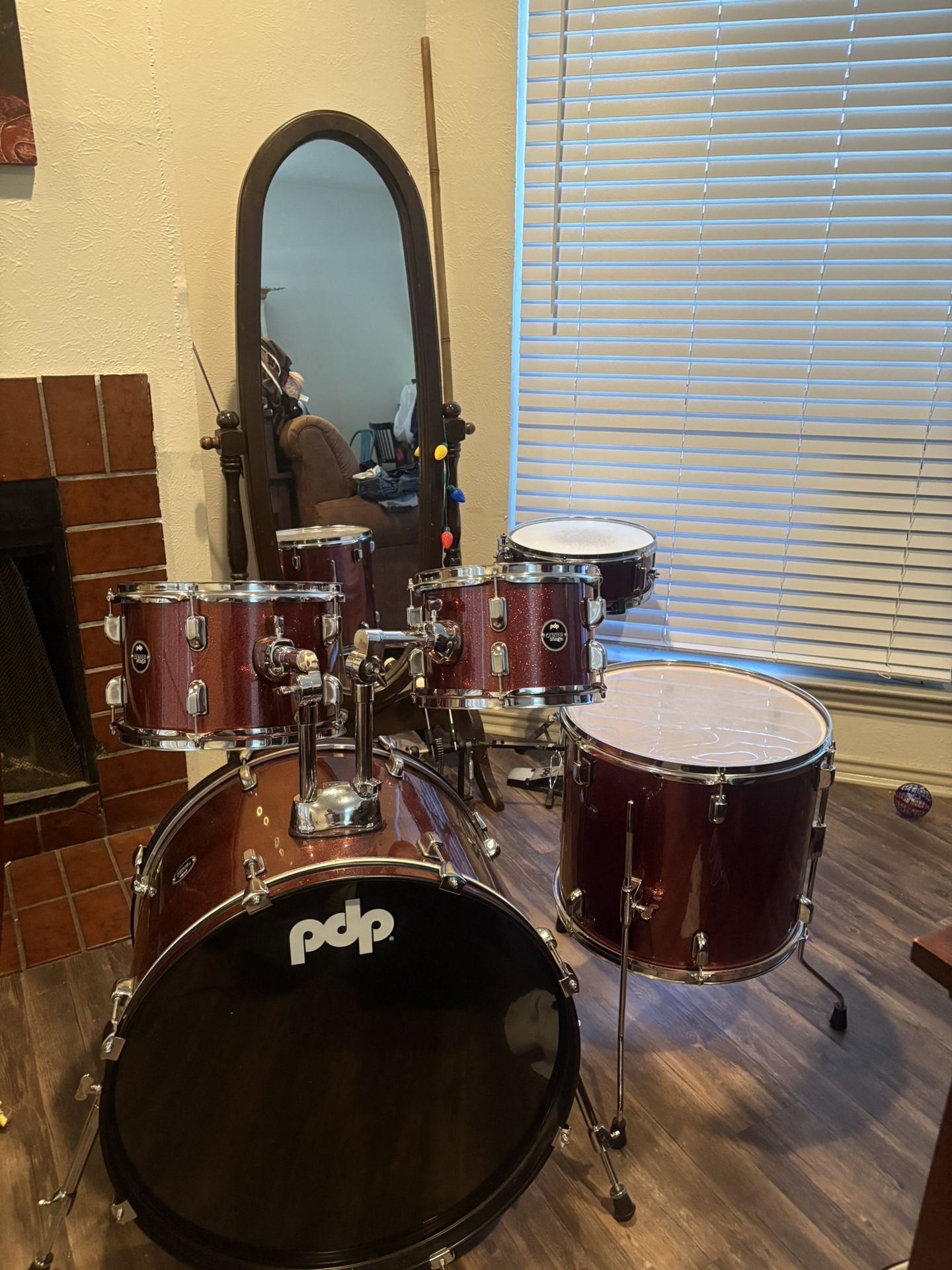 PDP Drumset And Zildjian Cymbal And Hi Hat Set