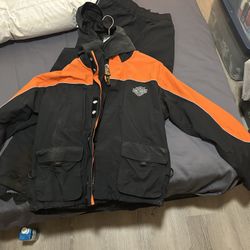 Harley Davidson Rain Gear - Jacket + Pants - Medium 