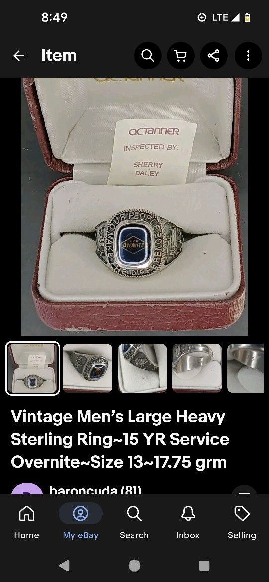 Sterling Silver Mens Ring Heavy