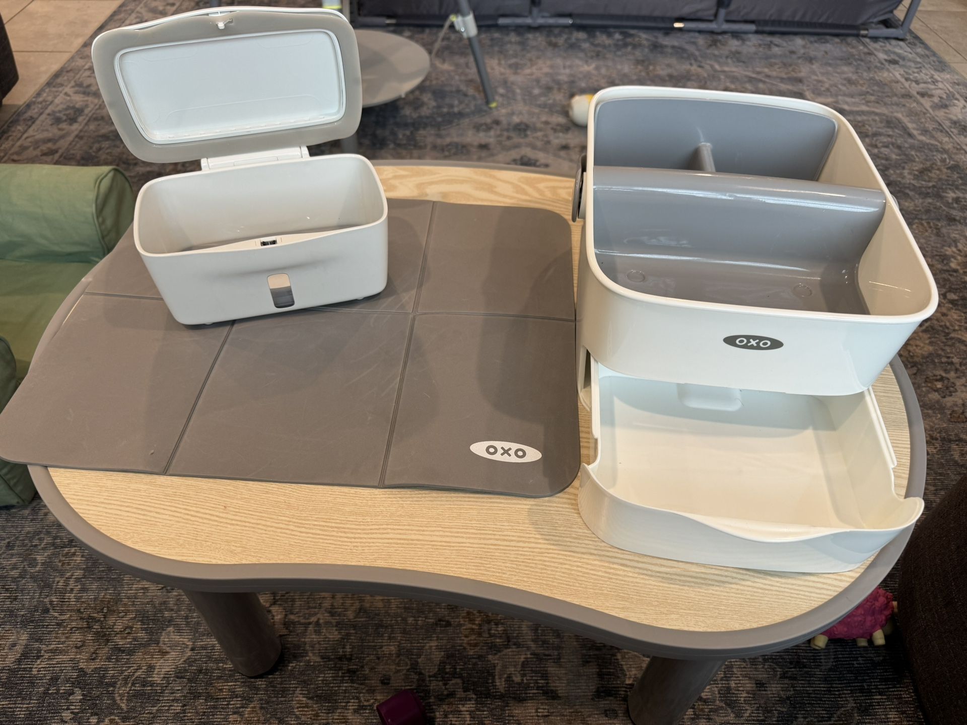 OXO Travel Diaper Caddy, Changing Mat, Wipe Holder