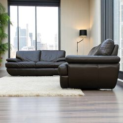 Italian Leather Sofa Set – Redesigned by Just Like New