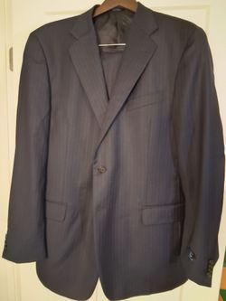 Men's Dark Navy Pinstripe Suit Jacket