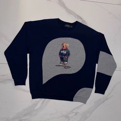 Polo Ralph Lauren Reworked Polo Bear Crewneck Sweatshirt Navy Grey Large