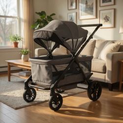 Evenflo Omni Crew 3-In-1 Stroller Wagon, Oyster Gray