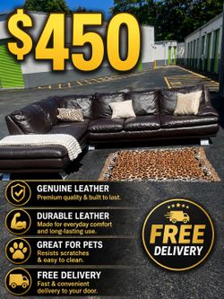 Leather L shape sectional | free delivery