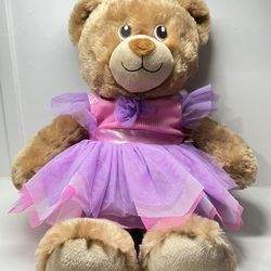 Build A Bear Plush Brown Teddy Pink Ballerina Dress Tutu Outfit