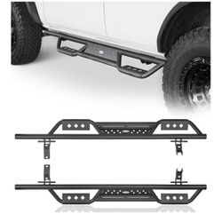 Hooke Road Bronco Side Steps Running Boards for Ford Bronco 2021-2026 4 Door (Exclude Bronco Sport), Drop Down 5.68 Inch Non-Slip Step Bars