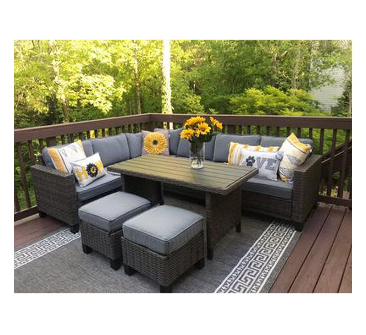 Brookbury 5-Piece Outdoor Patio Wicker Dining Sectional Set, New in Box
