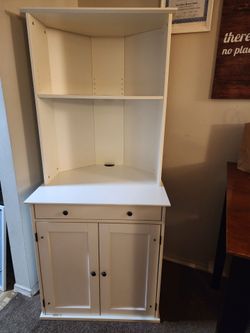 IKEA White Corner Cabinet with Storage