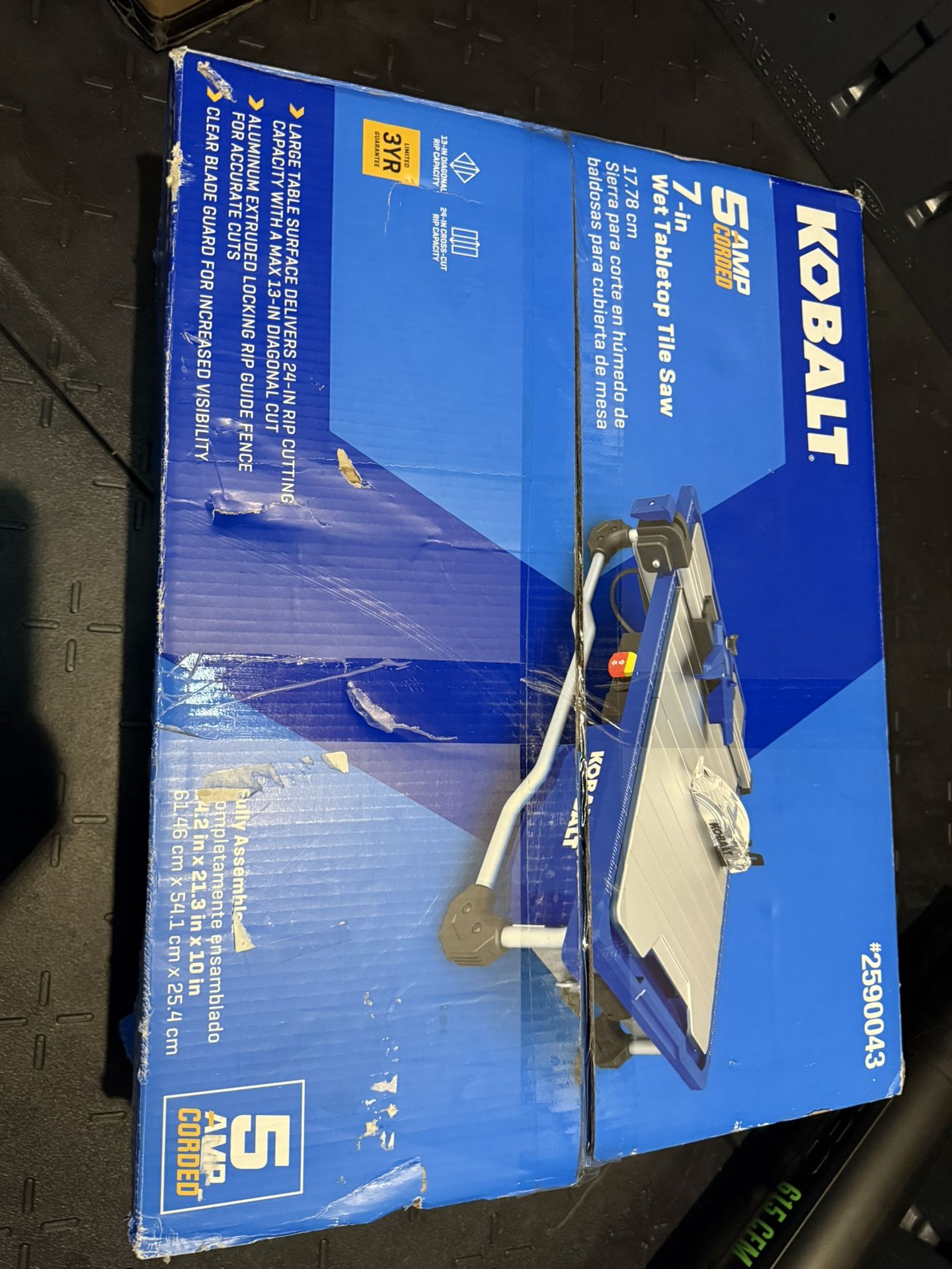 Kobalt Wet Tabletop Tile Saw 7in