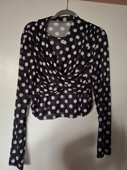 Poka dots shirt with shirt and skirt