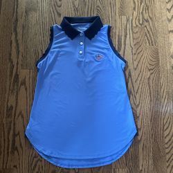 Size Small Peter Millar UPF 50+ Blue Tank with Embroidered Patriotic Jet Plane