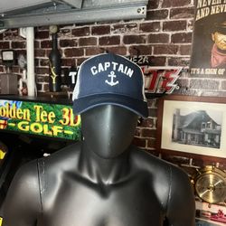 BOATING CAPTAINS Snapback Trucker Hat, Blue W/ WHITE Text, FISHING HAT NEW