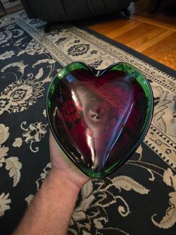 Murano Heart-Shaped Art Glass Bowl
