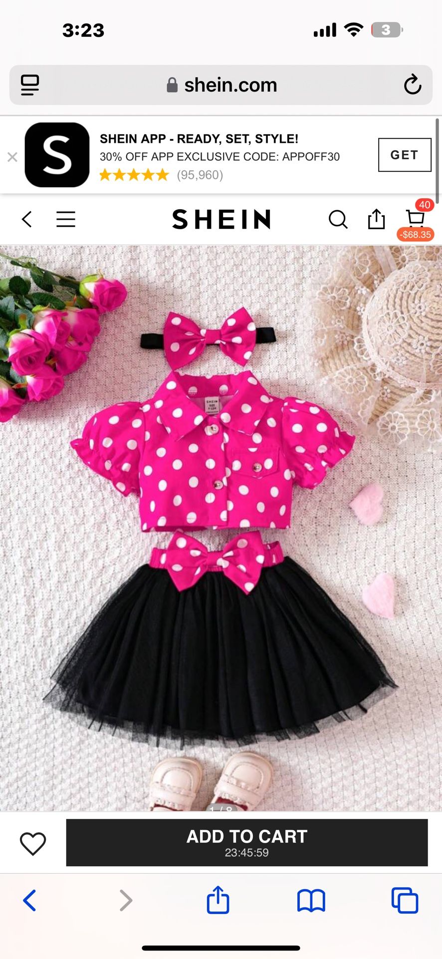 Minnie Mouse Skirt Set 25.00
