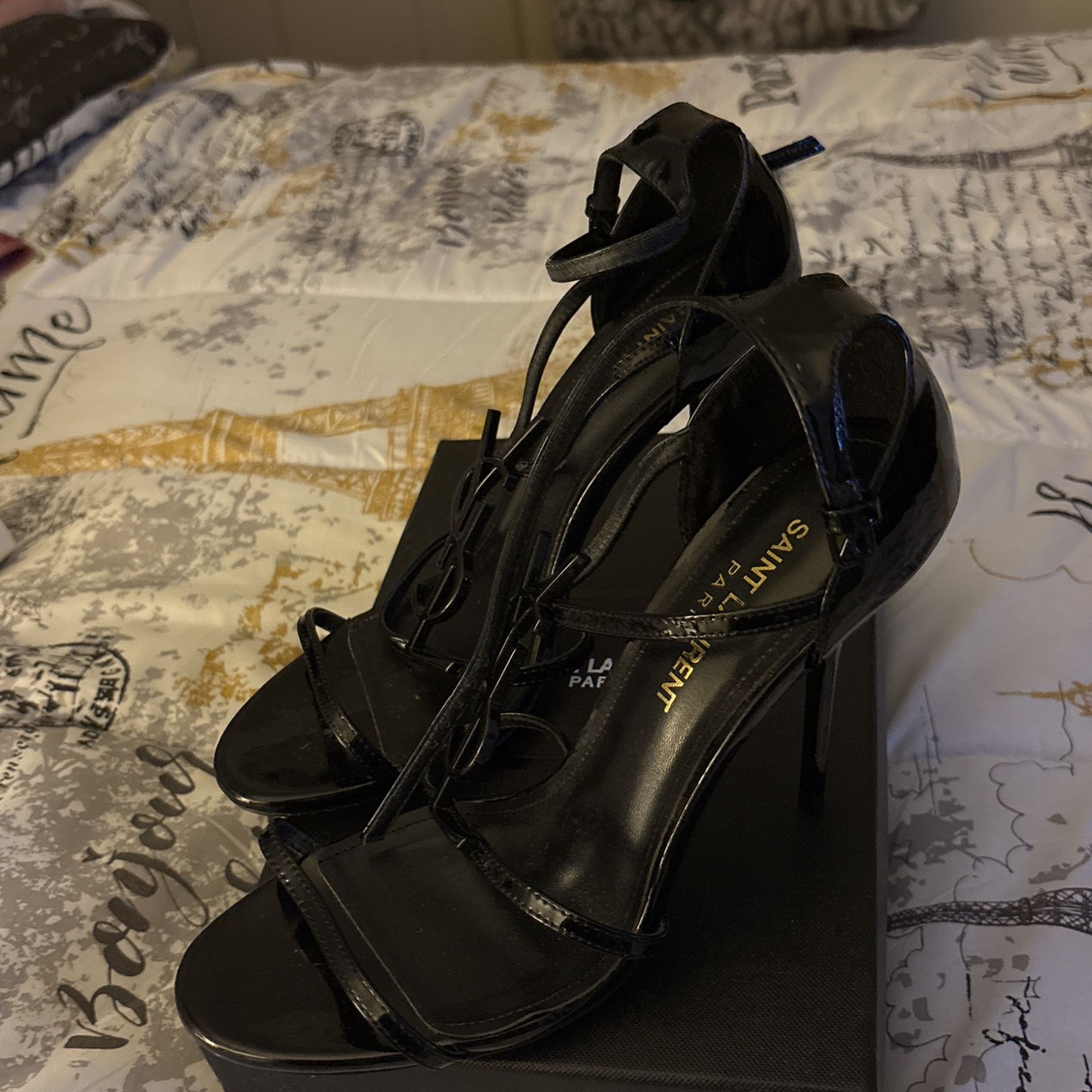 YSL Saint Laurent Cassandra Leather Sandals