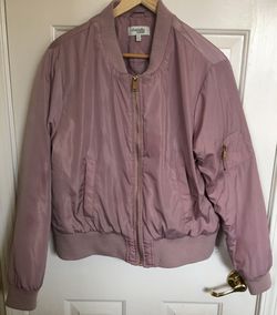 Charlotte Russe Dusty Pink Bomber Jacket Waterproof Size XL