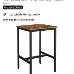 Brown And Black Hightop Table With 2 Stools