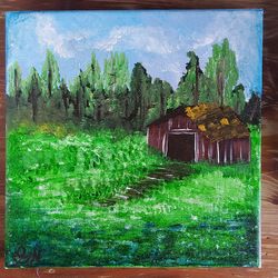 "The Cabin" small painting