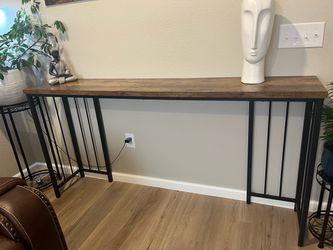 Wood and Metal Console Table