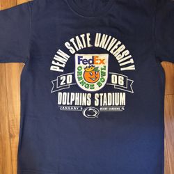Penn State Nittany Lions 2006 Fed Ex Orange Bowl Dolphins Stadium T Shirt Large