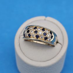 Sapphire and diamond band