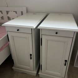 2 White Side tables 