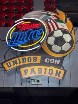 Miller Light neon sign 36”tall 36” wide 8” deep fully refurbished