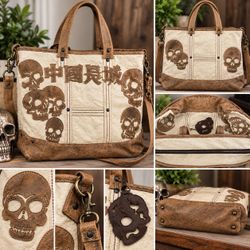 The Great China Wall - Large Lambskin Leather Bag