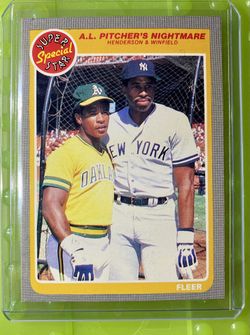 Ricky Henderson of the Oakland A's and Dave Winfield of the New