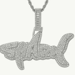 Brand New  cubic zirconia SHARK Pendant and chain sold as a set $20
