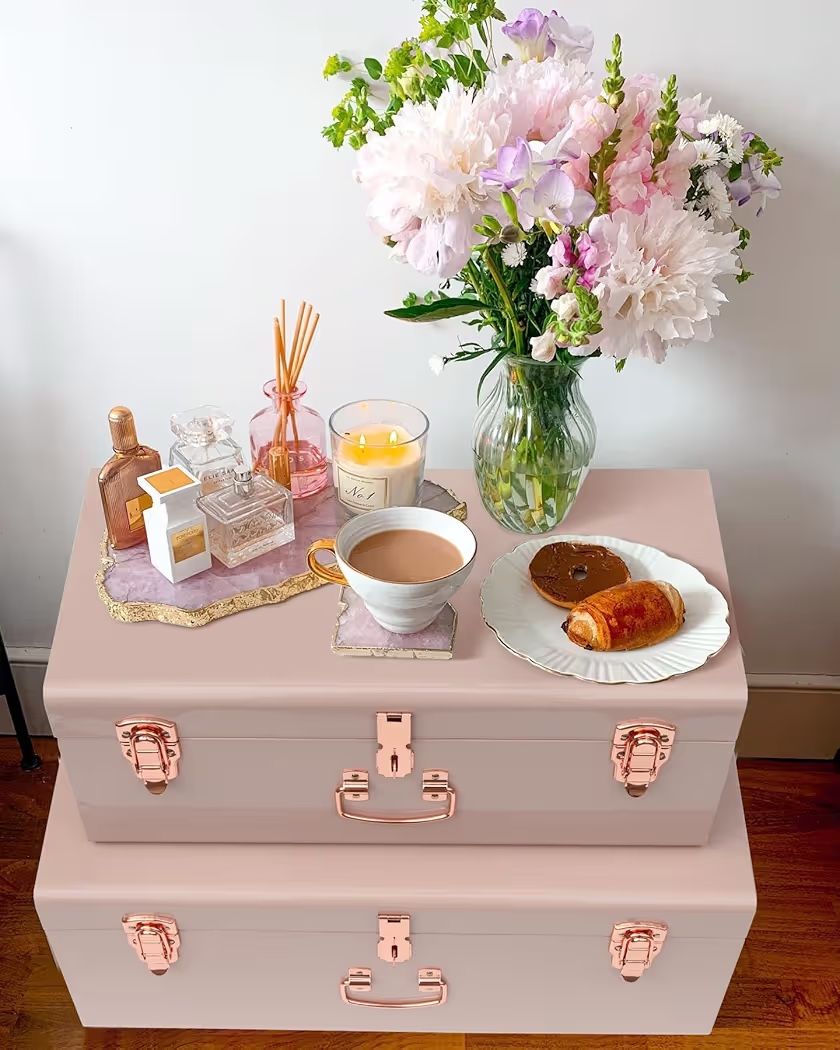 Set of 2 Metal Box Storage
