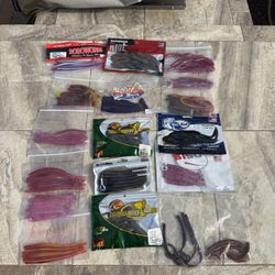 Plastic Bass Fishing Worms Baits