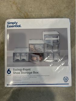 Simply Essential Swing-Front Shoe Storage Box - Set of 6