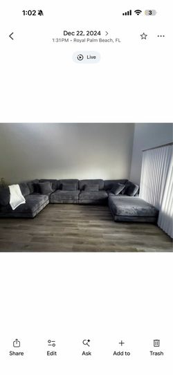 Nearly Brand New Corduroy Sectional