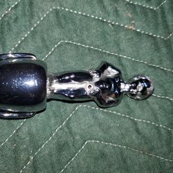 Vintage bottle top peeing little boy metal chrome squirter por