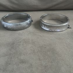 2 Brand New Silver Wrist Bracelets $5 Each - Not Real Silver 