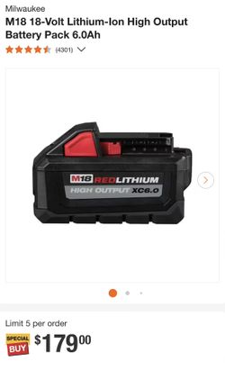 milwaukee m18 6.0Ah  high output NEW 