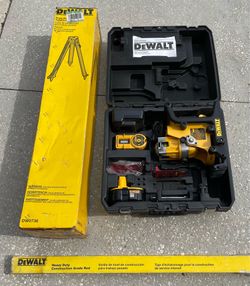 DeWalt Cordless Rotary Laser with construction tripod and Rod