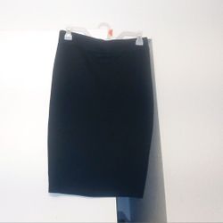 Womens Black Stretch Skirt Knee Length 