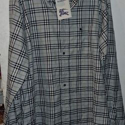 Burberry Long Sleeve Mens XL Shirt, New with Tags