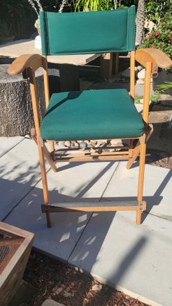 Vintage Hollywood Director’s Chair — Tall Wood + Forest Green Canvas